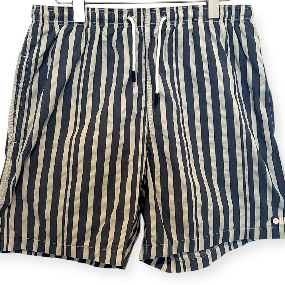 Solid and Striped Blue/White Stripe Swimsuit XL